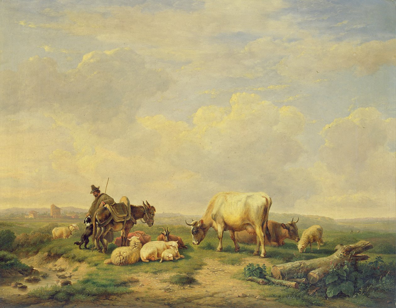 Pásztor és csorda, 1880 körül alkotó: Eugene Joseph Verboeckhoven