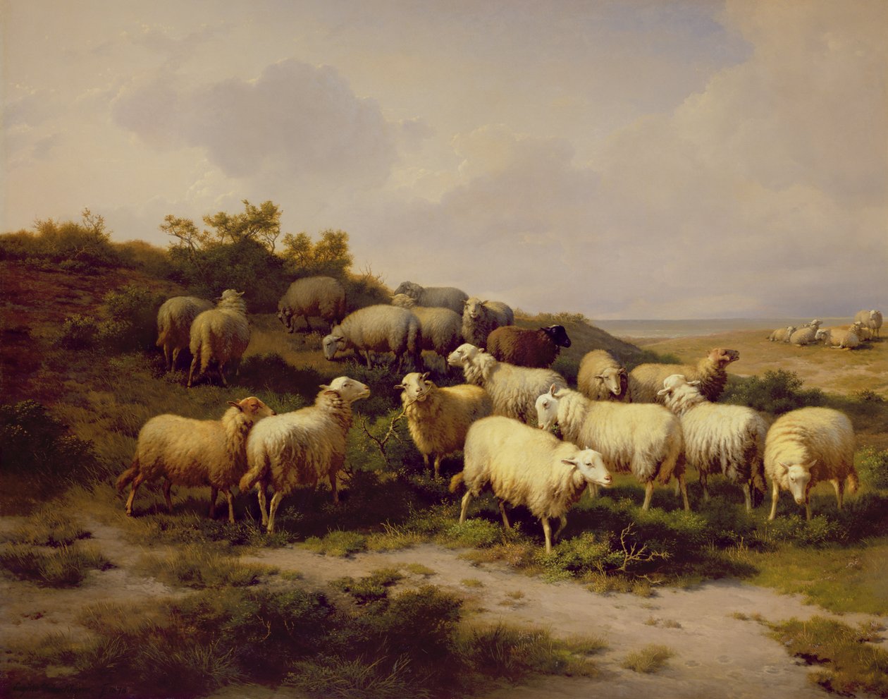 Birkák a parton, 1878 alkotó: Eugene Joseph Verboeckhoven