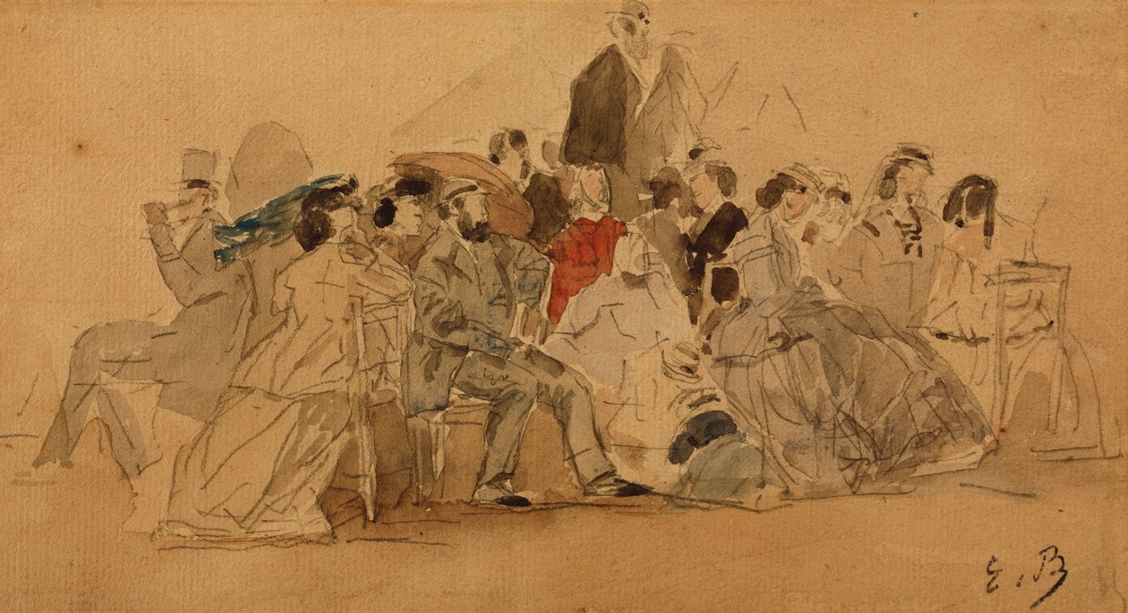 Délután a tengerparton, 1865 körül alkotó: Eugene Louis Boudin