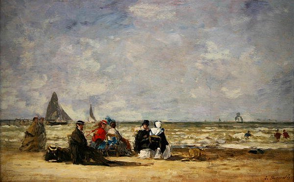 Tengerparti jelenet (olaj, vászon) alkotó: Eugene Louis Boudin