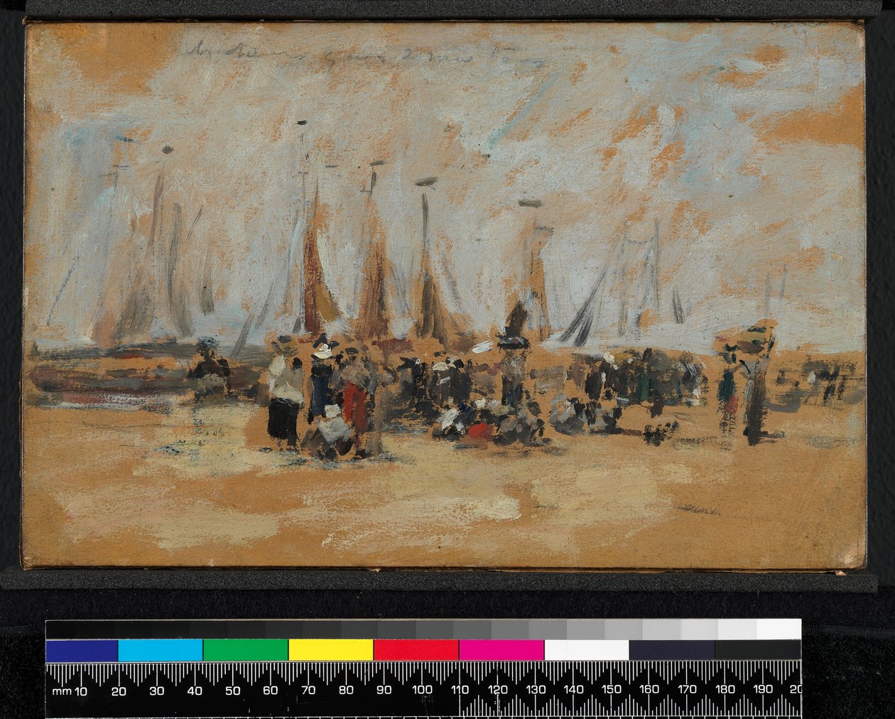 Tengerparti jelenet, esetleg Harfleur, 1888-1895 alkotó: Eugene Louis Boudin