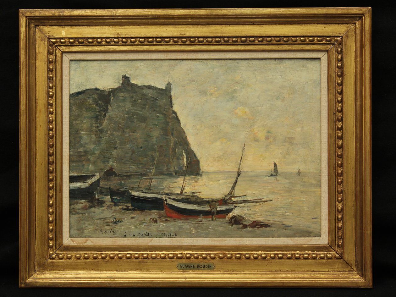 Csónakok Etretatban, 1860 körül alkotó: Eugene Louis Boudin