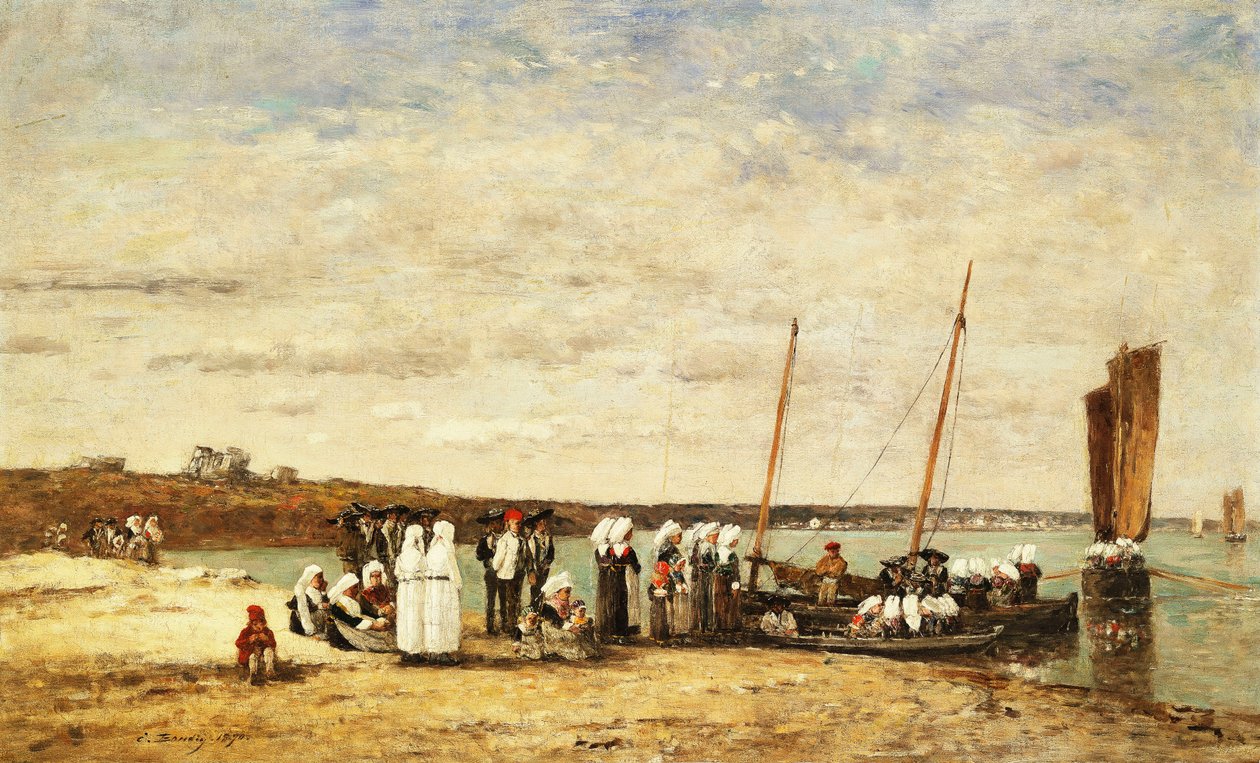 Halásznők kiszállnak Plougastelből, 1870 alkotó: Eugene Louis Boudin