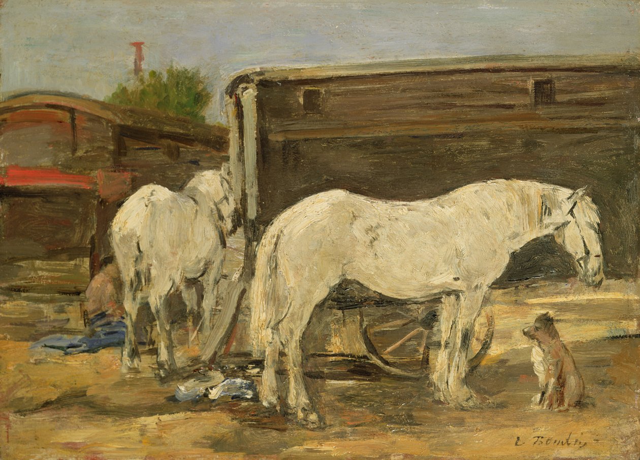 Cigánylovak, 1885-90 körül alkotó: Eugene Louis Boudin