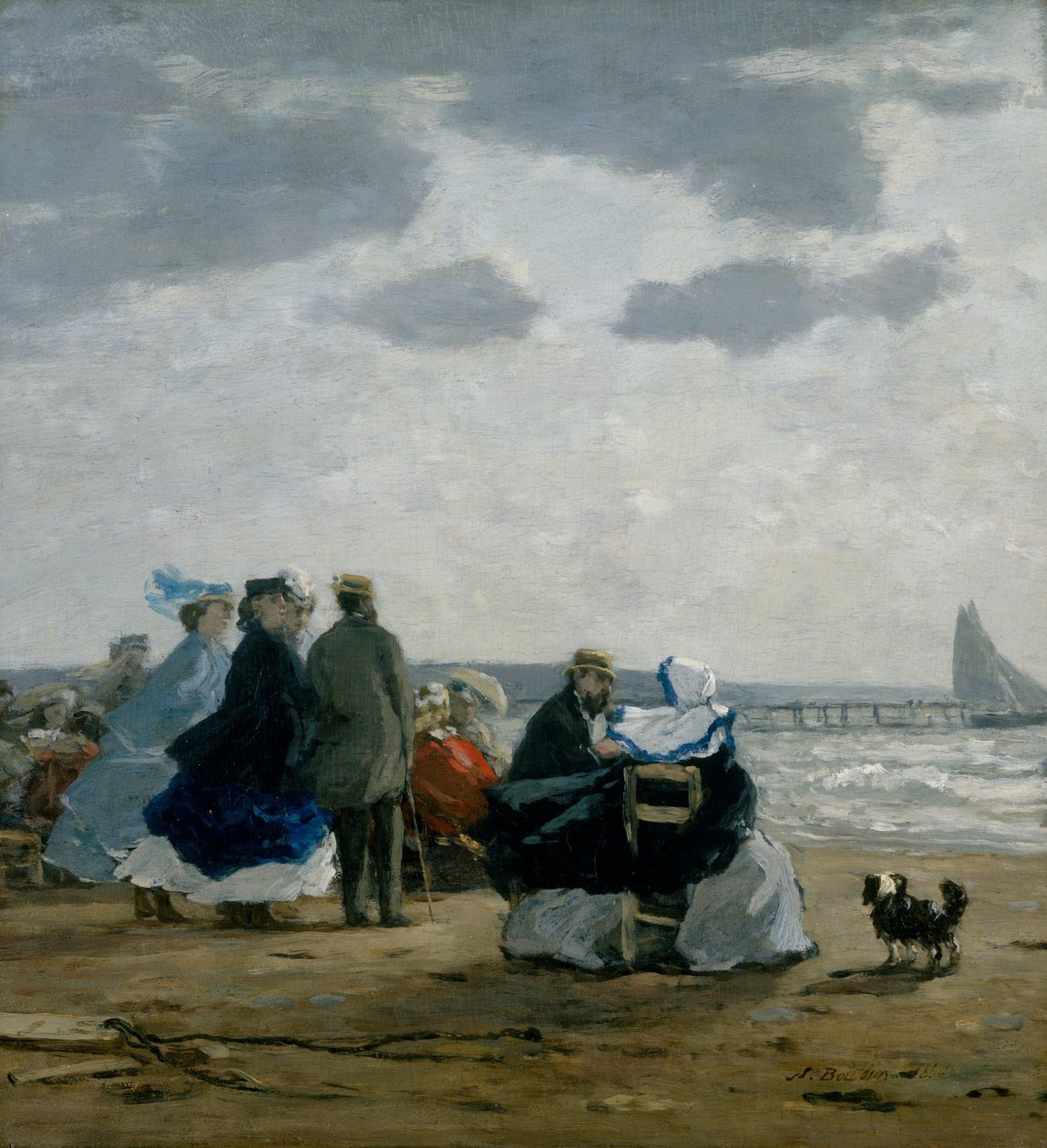 A tengerparton, Dieppe, 1864. alkotó: Eugene Louis Boudin