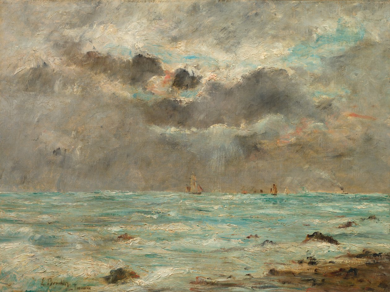A tengerpart Trouville-ben, kb. 1865-1900. alkotó: Eugene Louis Boudin