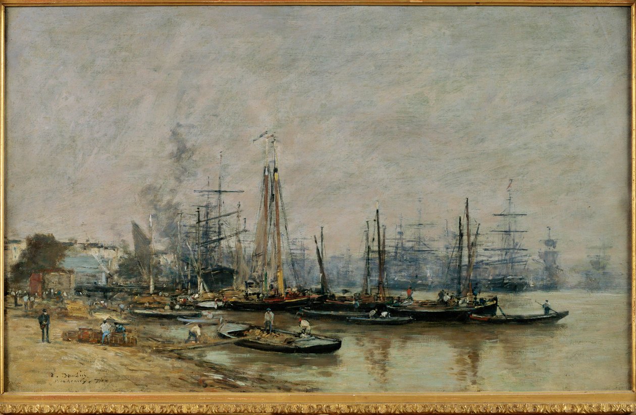 Bordeaux kikötője alkotó: Eugene Louis Boudin