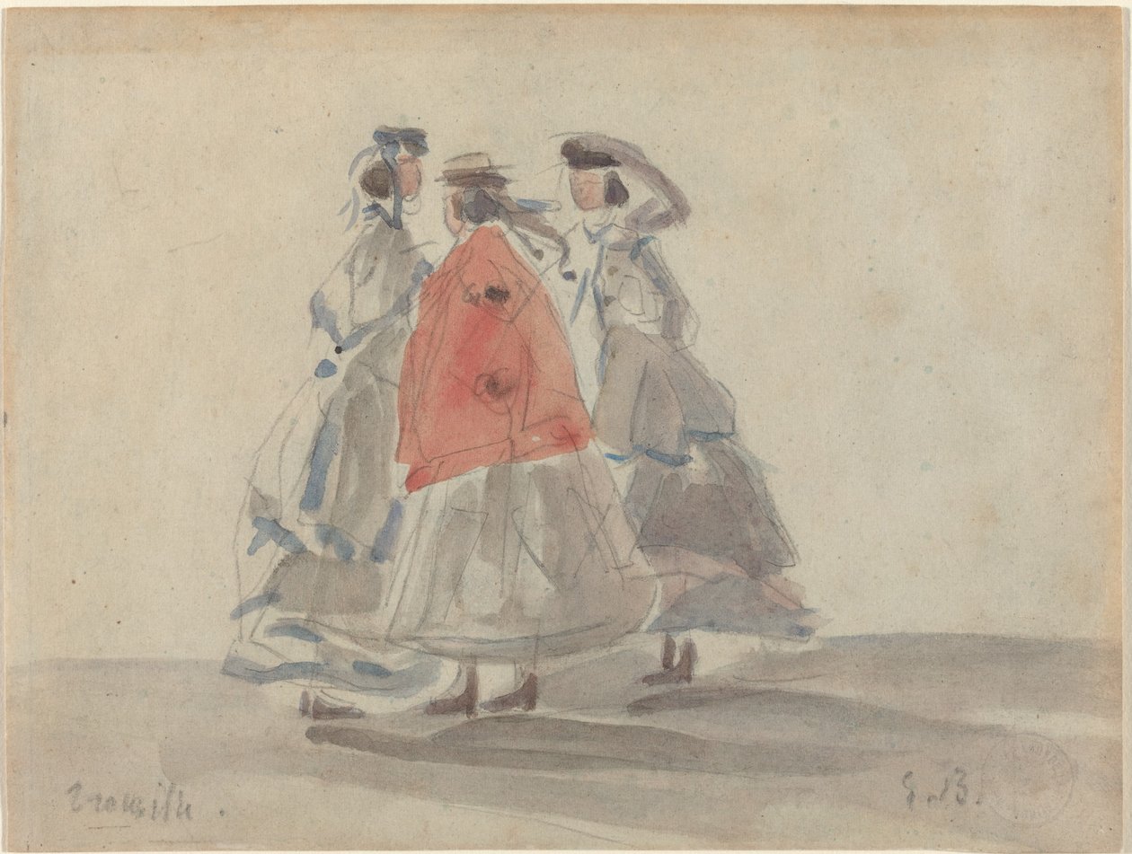 Három nő Trouville-ben, c. 1865. alkotó: Eugene Louis Boudin