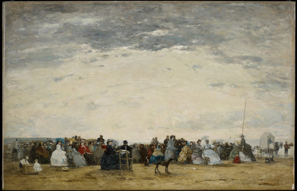 Nyaralók a tengerparton Trouville-ben alkotó: Eugene Louis Boudin