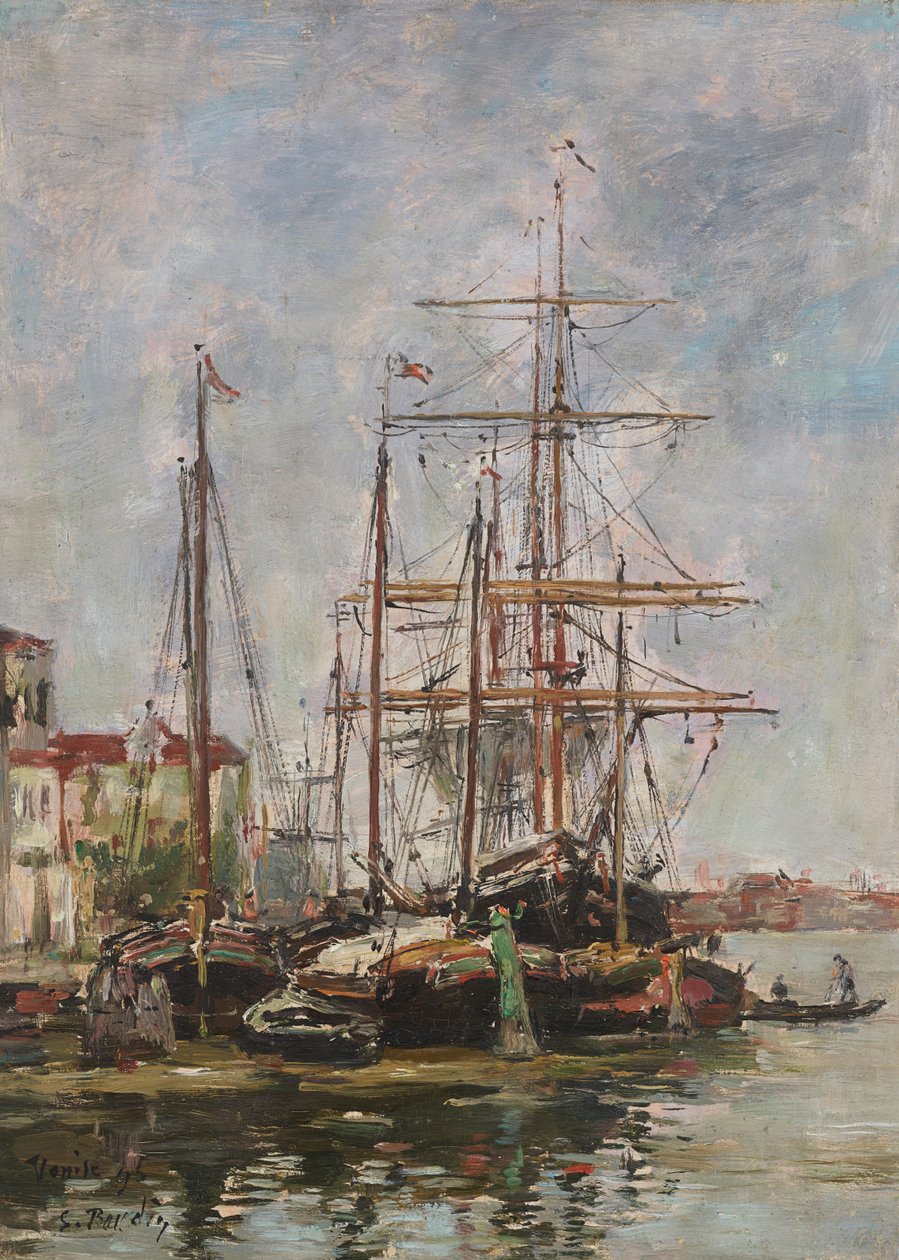 Velence, a vámkikötő alkotó: Eugene Louis Boudin