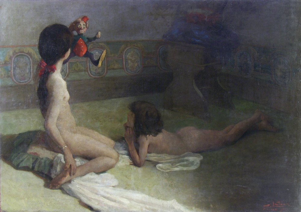 Meninas és PolichineloGirls with Pulcinella alkotó: Eugenio Latour