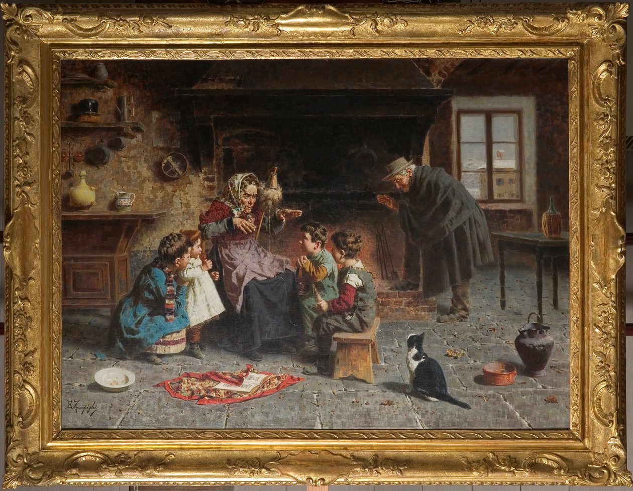 A nagymamánál (olaj, vászon) alkotó: Eugenio Zampighi