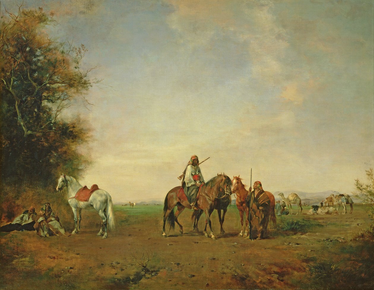 Az arab lovasok nyughelye a síkságon, 1870 alkotó: Eugène Fromentin