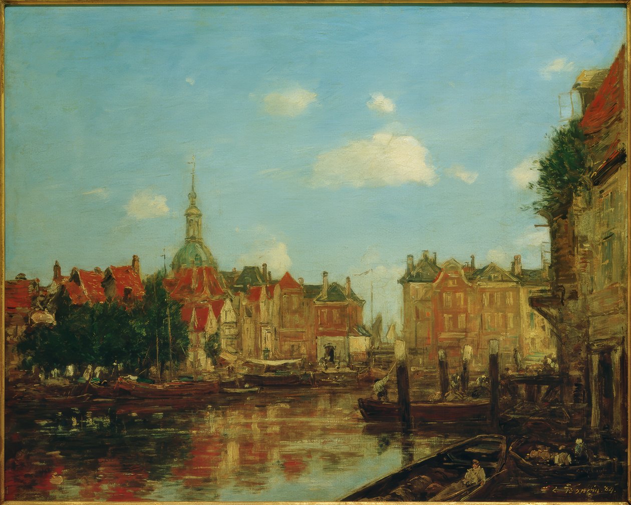 Kilátás Dordrechtre alkotó: Eugene Louis Boudin