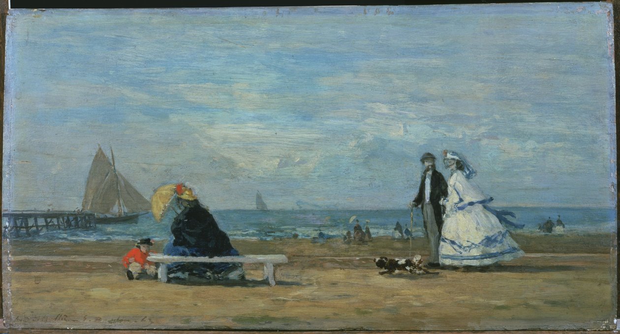 Strand Trouville-ben alkotó: Eugene Louis Boudin
