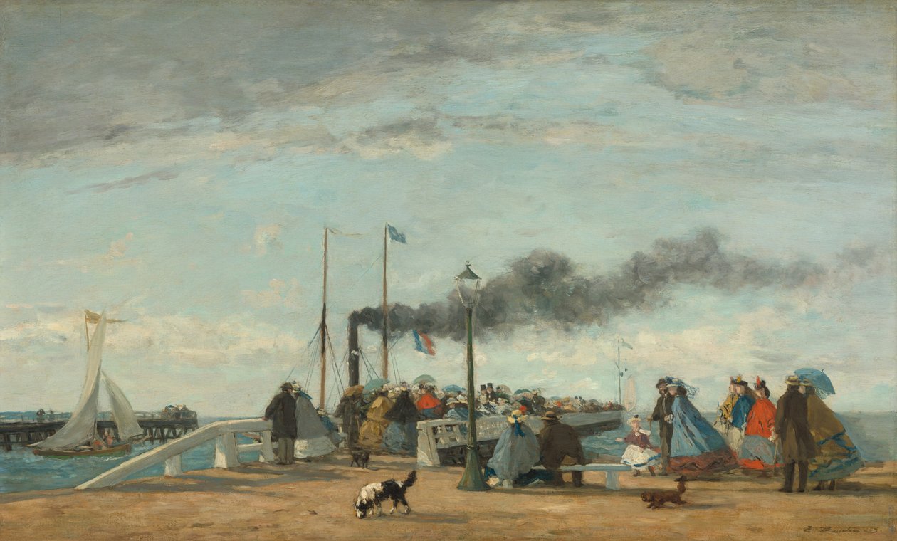 Móló és rakpart Trouville-ben alkotó: Eugène Boudin