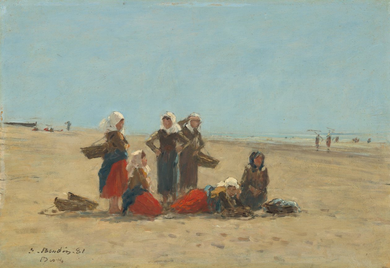 Nők a tengerparton Berckben alkotó: Eugène Boudin