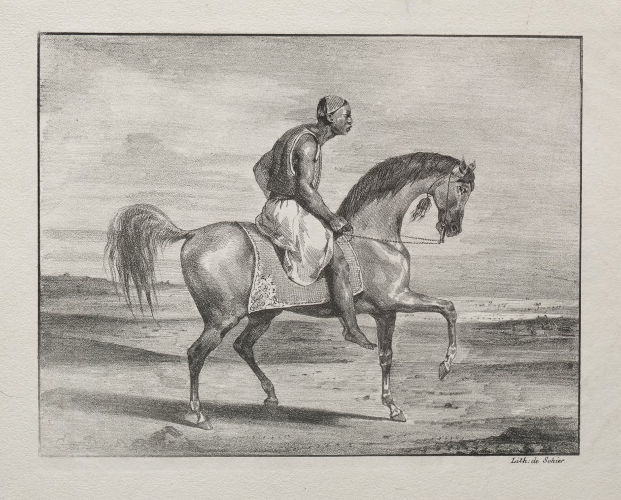 afrikai lóháton alkotó: Eugène Delacroix