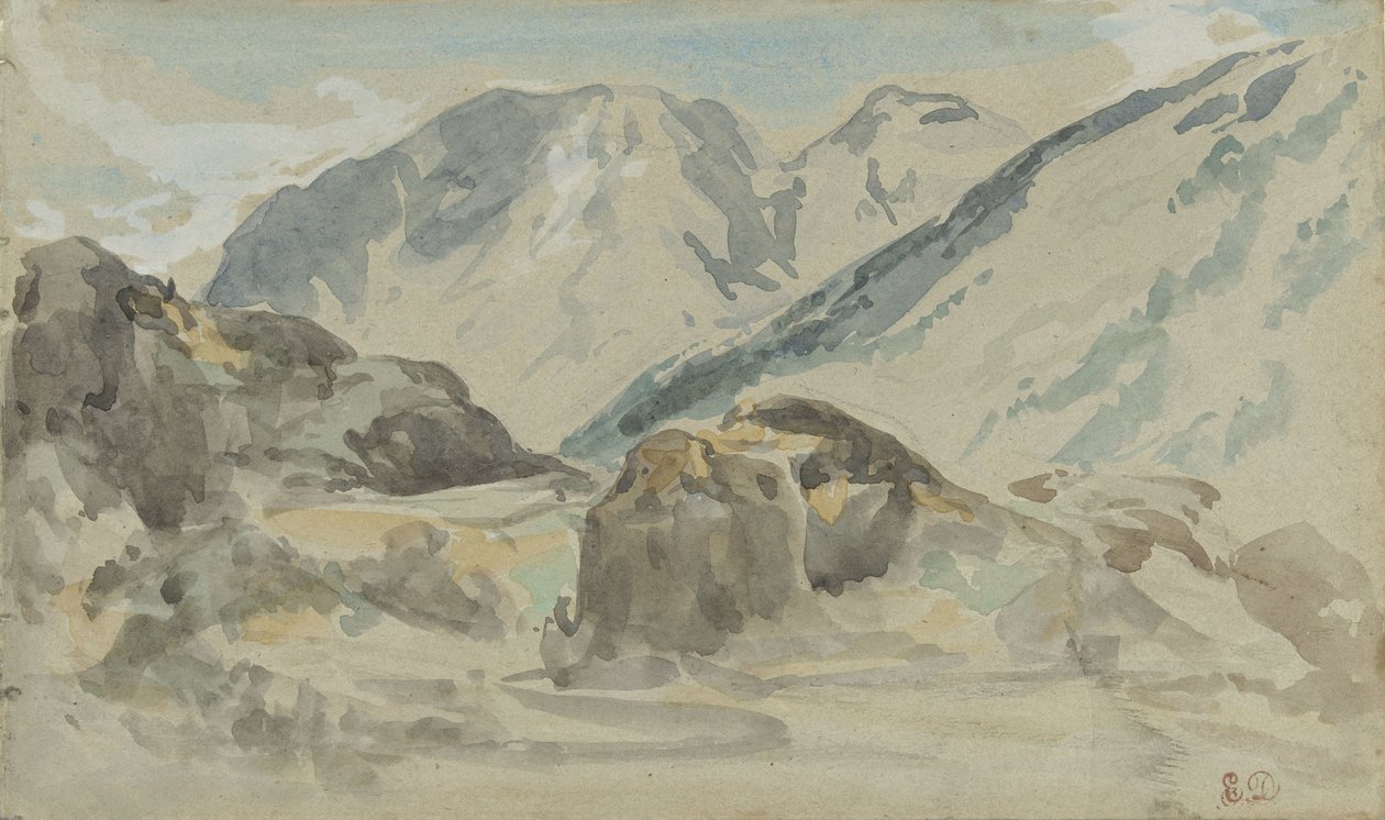 hegyi táj alkotó: Eugène Delacroix