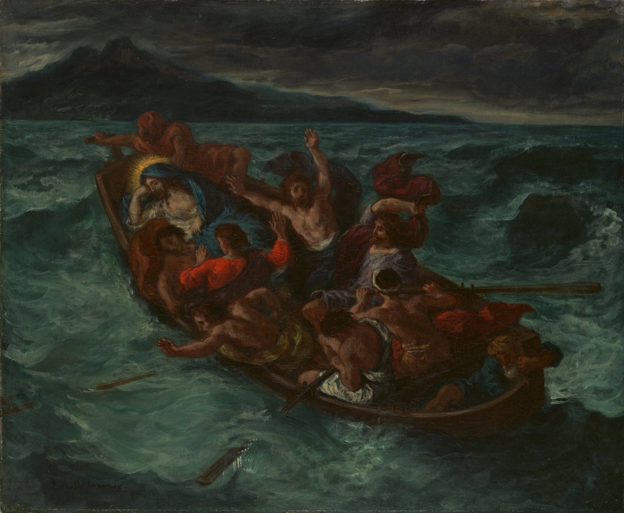 Krisztus alszik a vihar alatt, kb. 1853. alkotó: Ferdinand Victor Eugene Delacroix