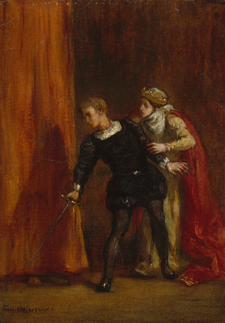 Hamlet és anyja, 1849. alkotó: Ferdinand Victor Eugene Delacroix