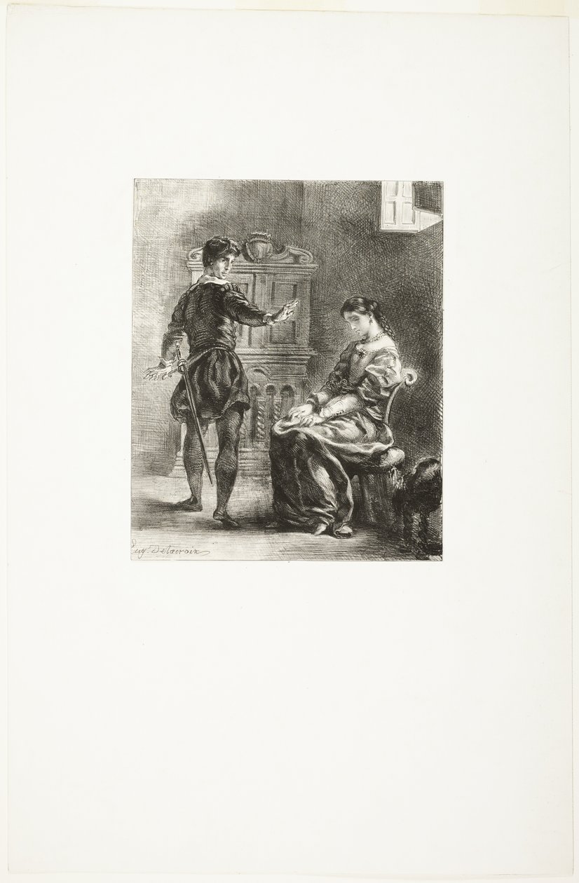 Hamlet és Ophelia alkotó: Eugène Delacroix