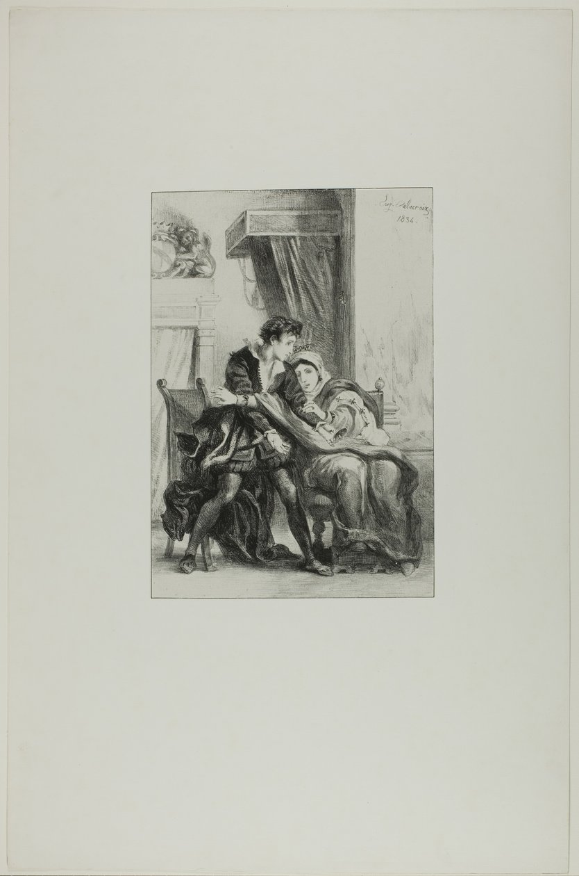 Hamlet és a királynő alkotó: Eugène Delacroix
