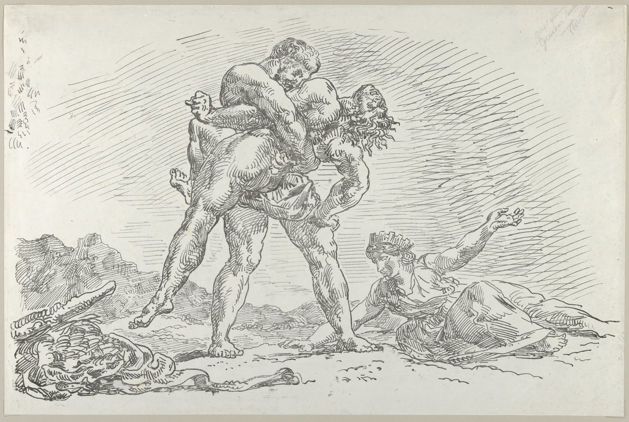 Herkules és Antaeus, 1852., 1852. alkotó: Eugène Delacroix