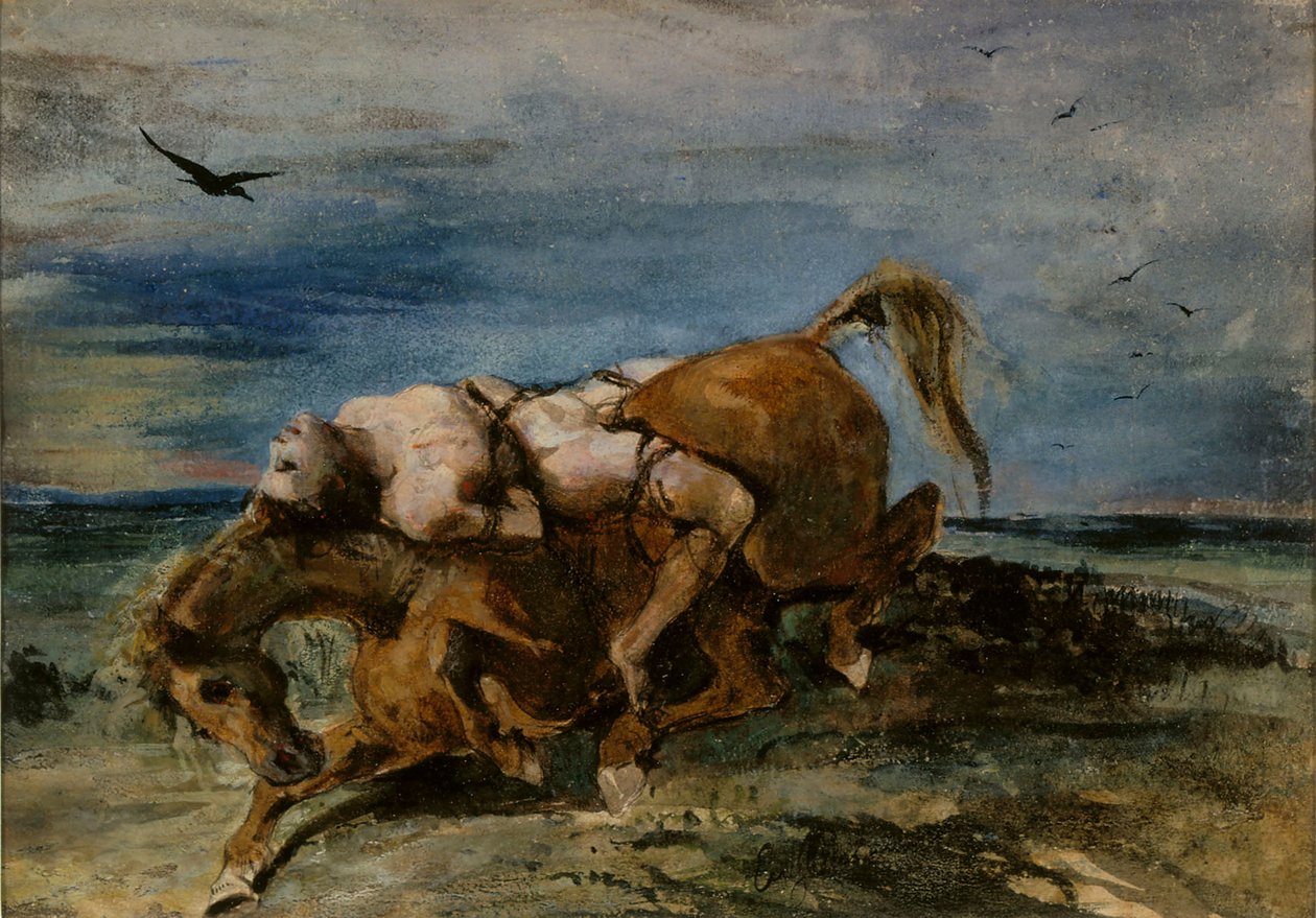 Mazeppa a haldokló lovon, 1824. alkotó: Eugène Delacroix