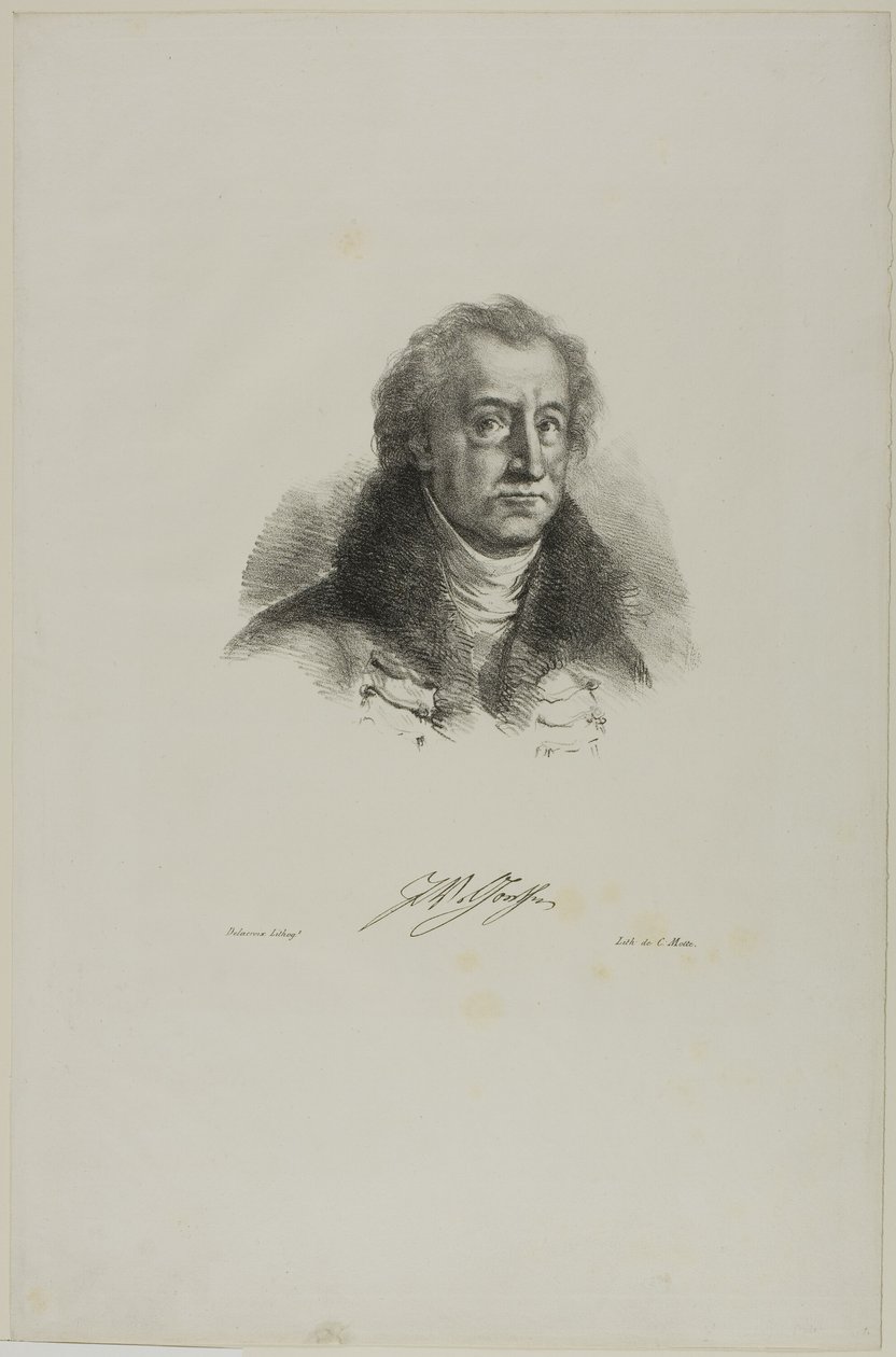 Goethe-portré, a Faustból alkotó: Eugène Delacroix