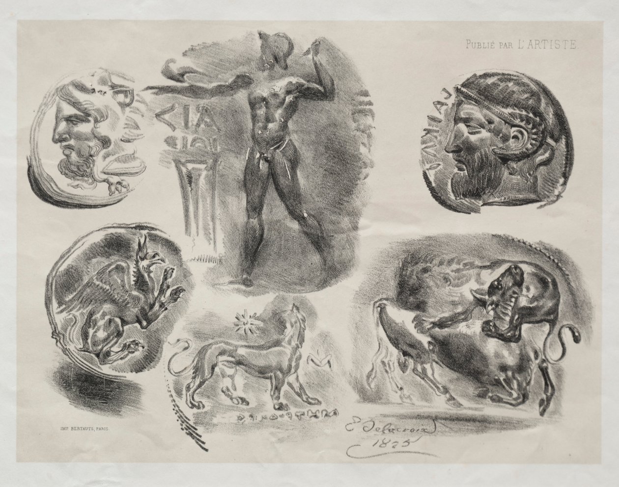 Lap hat antik éremmel alkotó: Eugène Delacroix