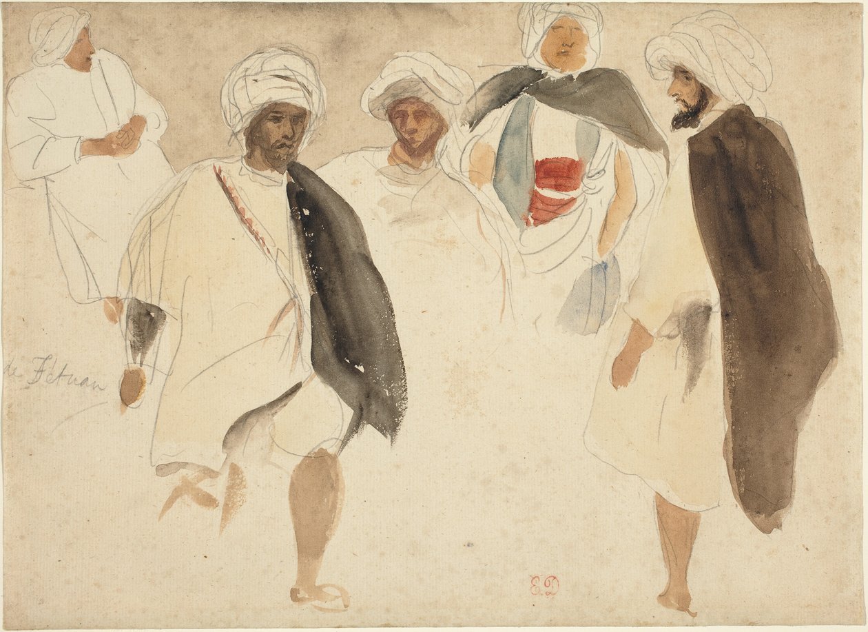 Arabok tanulmányozása alkotó: Eugène Delacroix