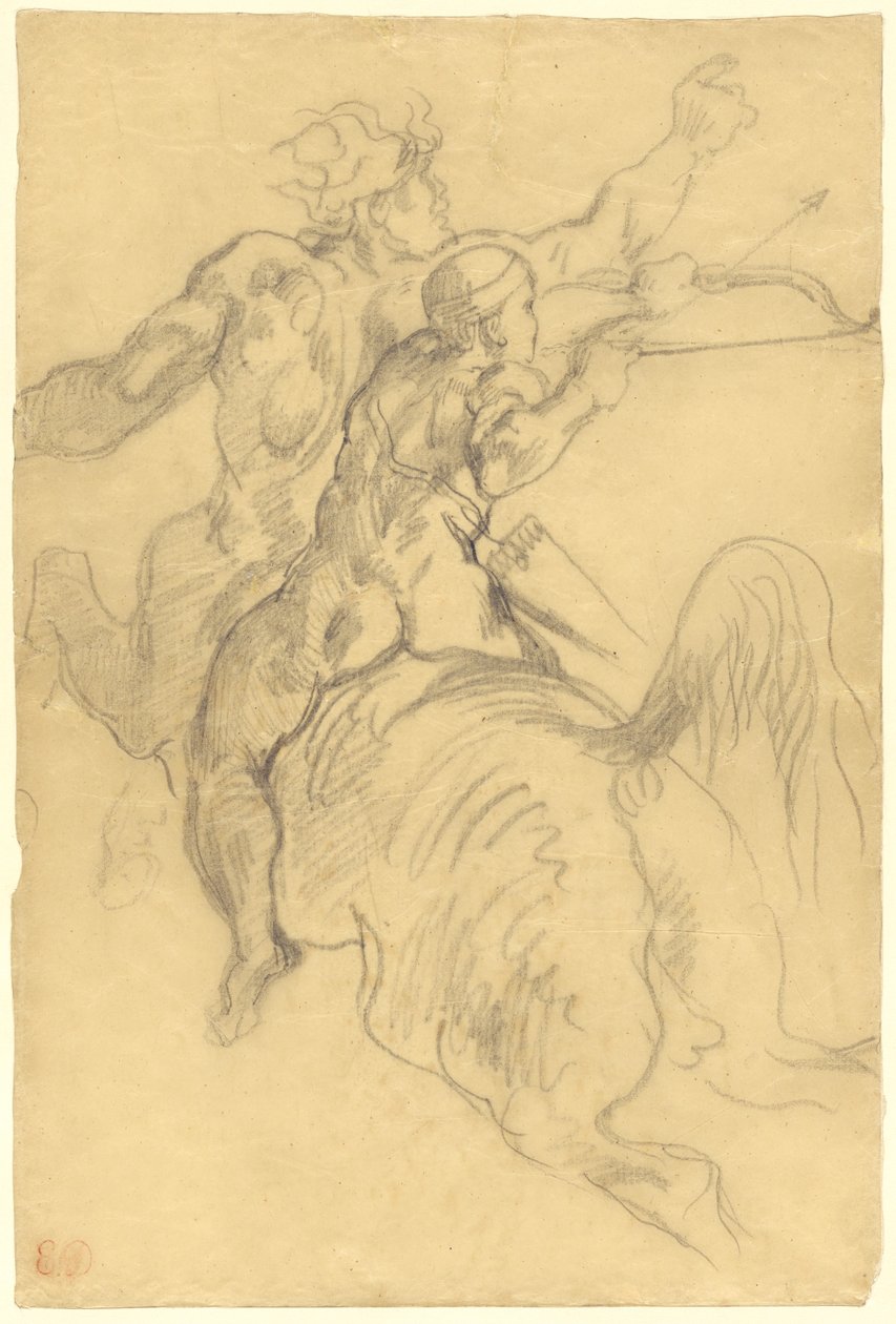 Akhilleusz nevelése alkotó: Eugène Delacroix