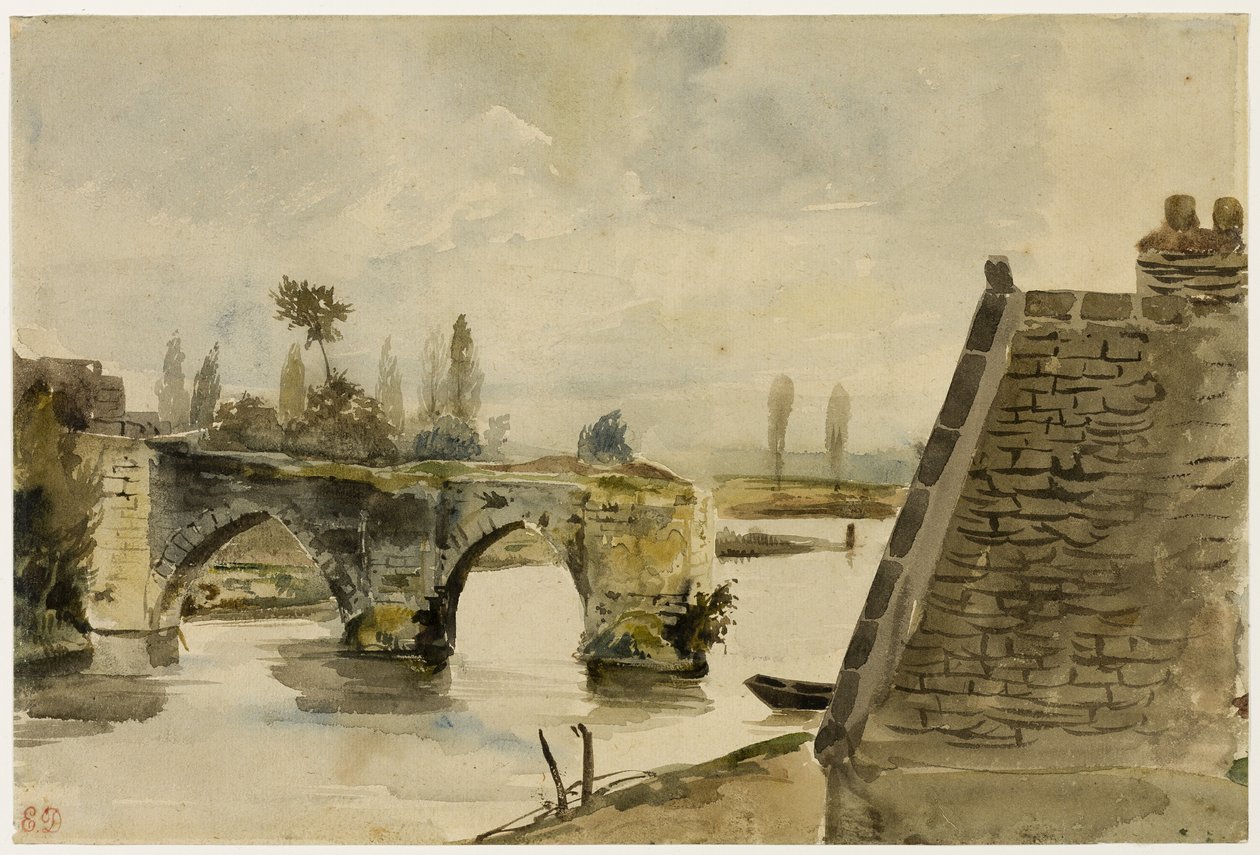 A régi híd Nantes-ban alkotó: Eugène Delacroix