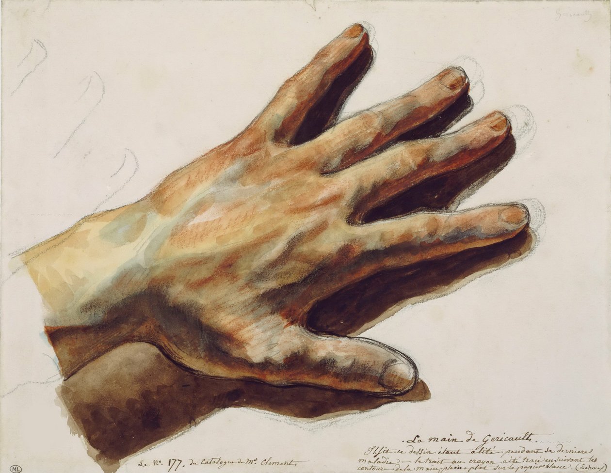 Théodore Géricault bal keze. alkotó: Eugène Delacroix