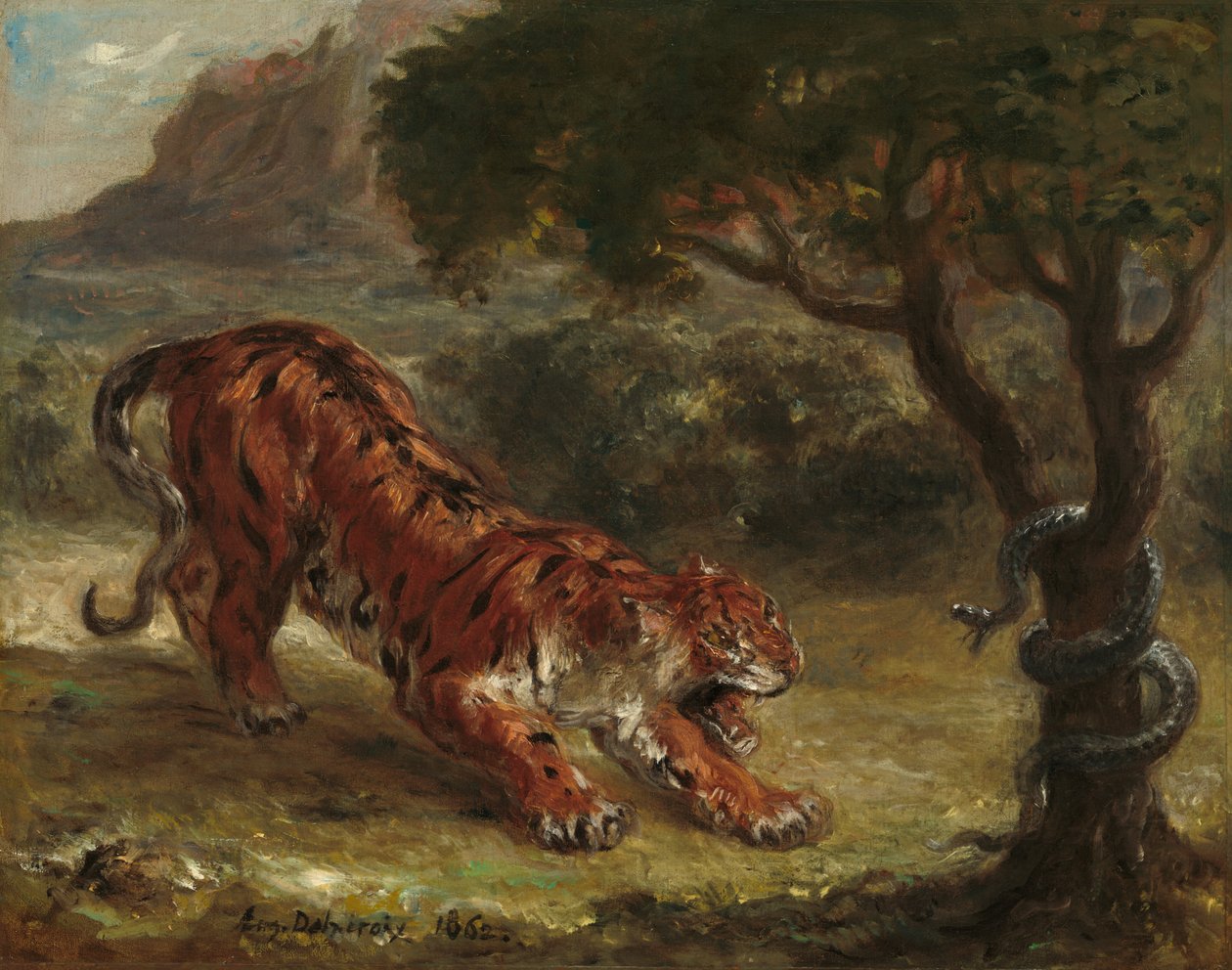 Tigris és Kígyó alkotó: Eugène Delacroix