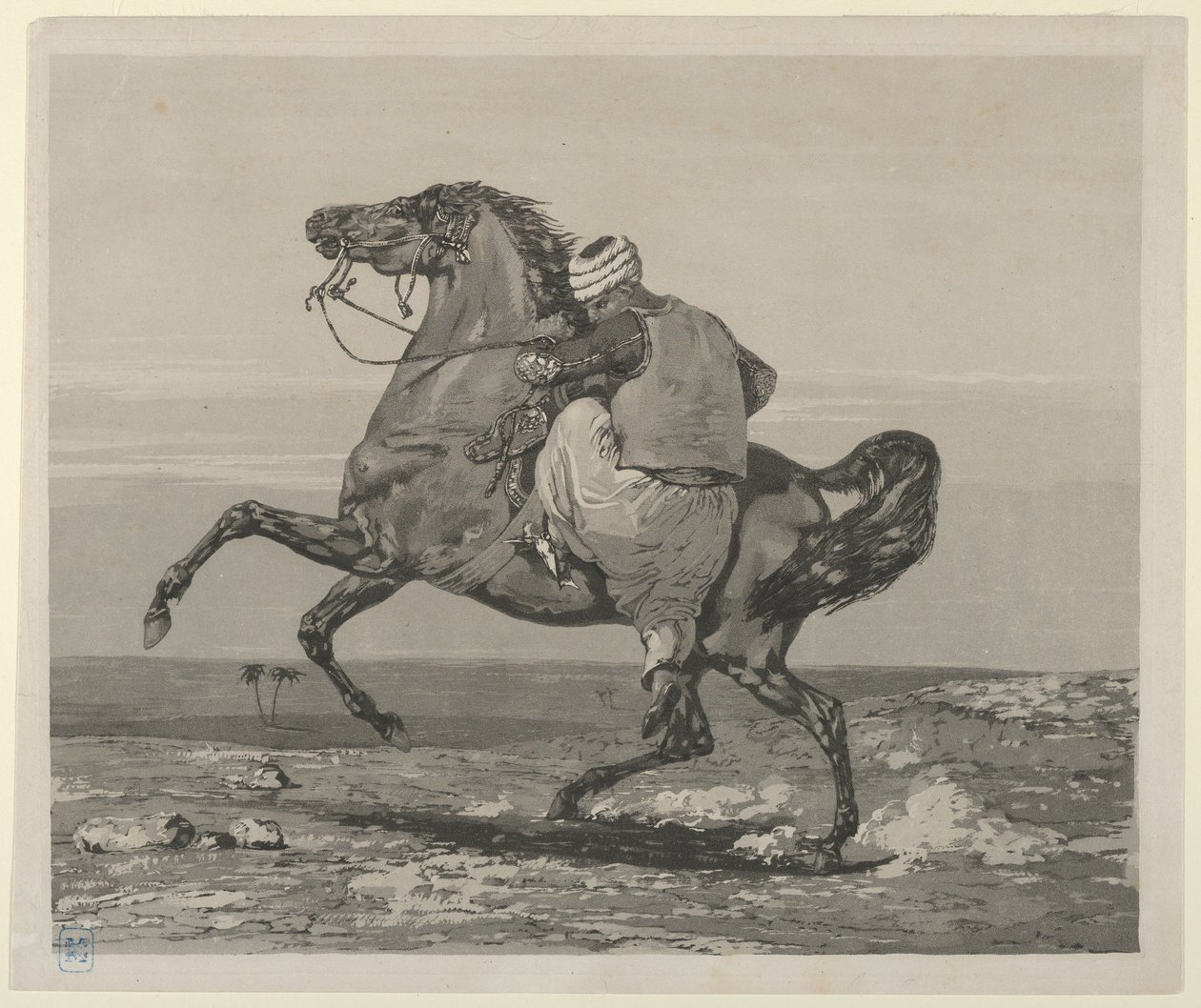 Török lovára ül, 1824., 1824. alkotó: Eugène Delacroix