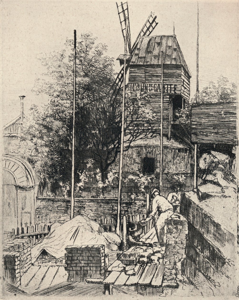 "The Moulin de la Galette, Montmartre", 1915 alkotó: Eugène Delâtre