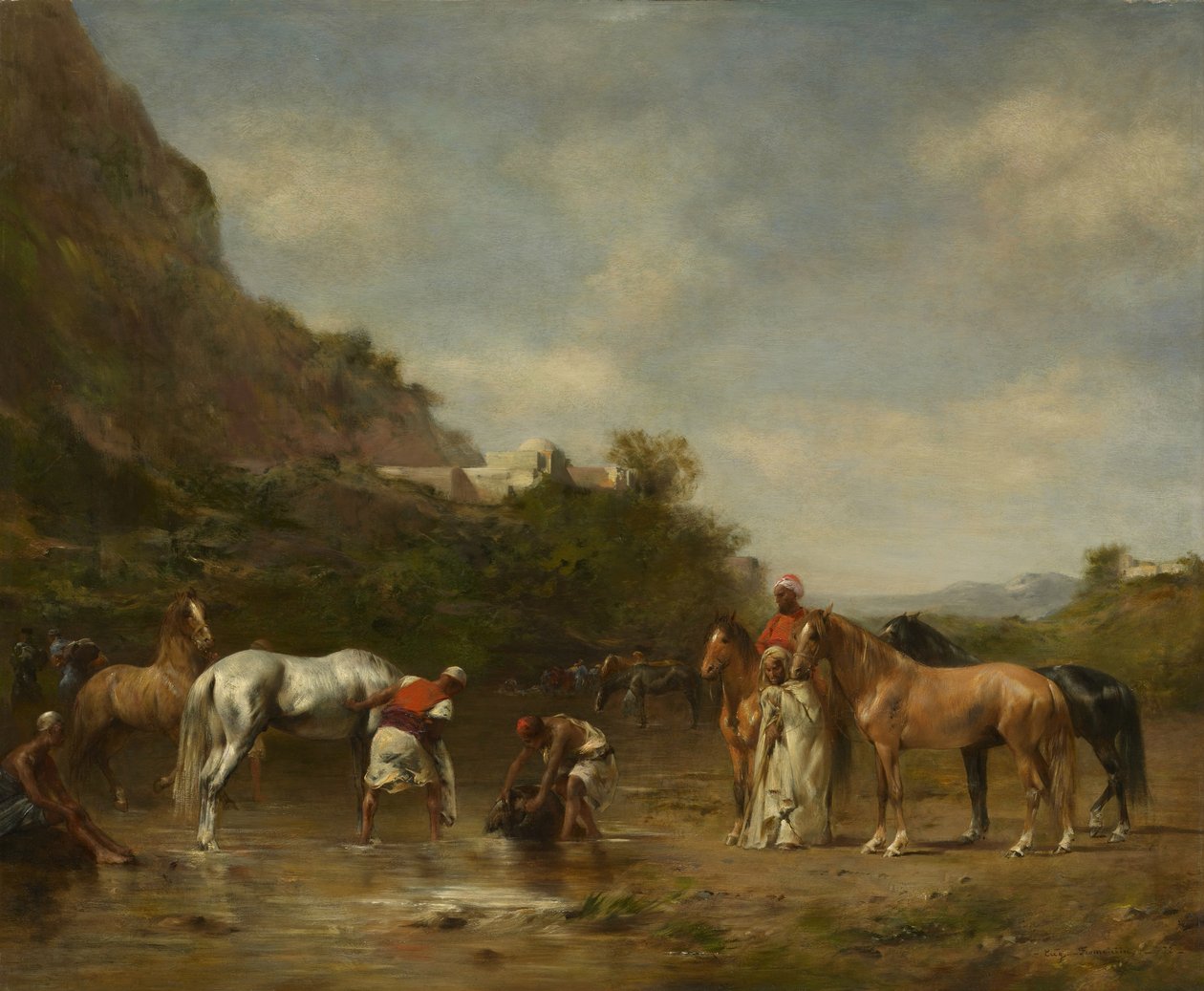 Arabok itatják lovaikat, 1872 alkotó: Eugène Fromentin