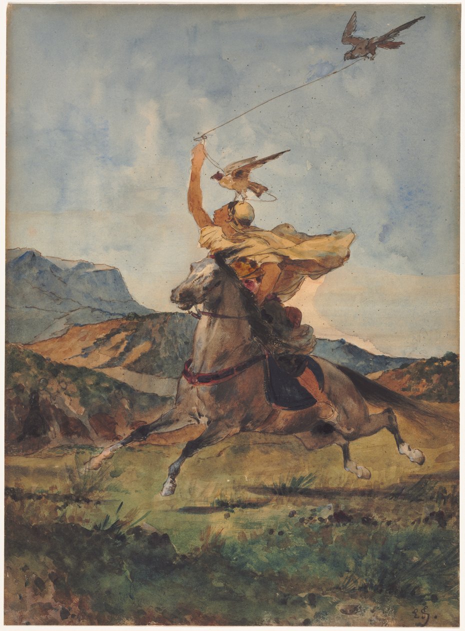 A Falconer. alkotó: Eugène Fromentin