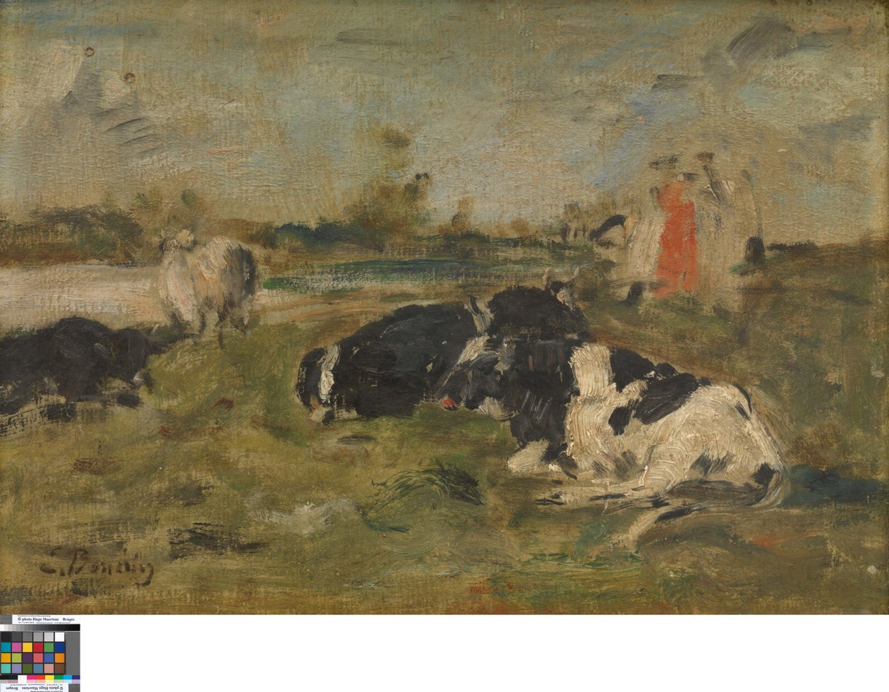 Tehenek a réten alkotó: Eugene Louis Boudin