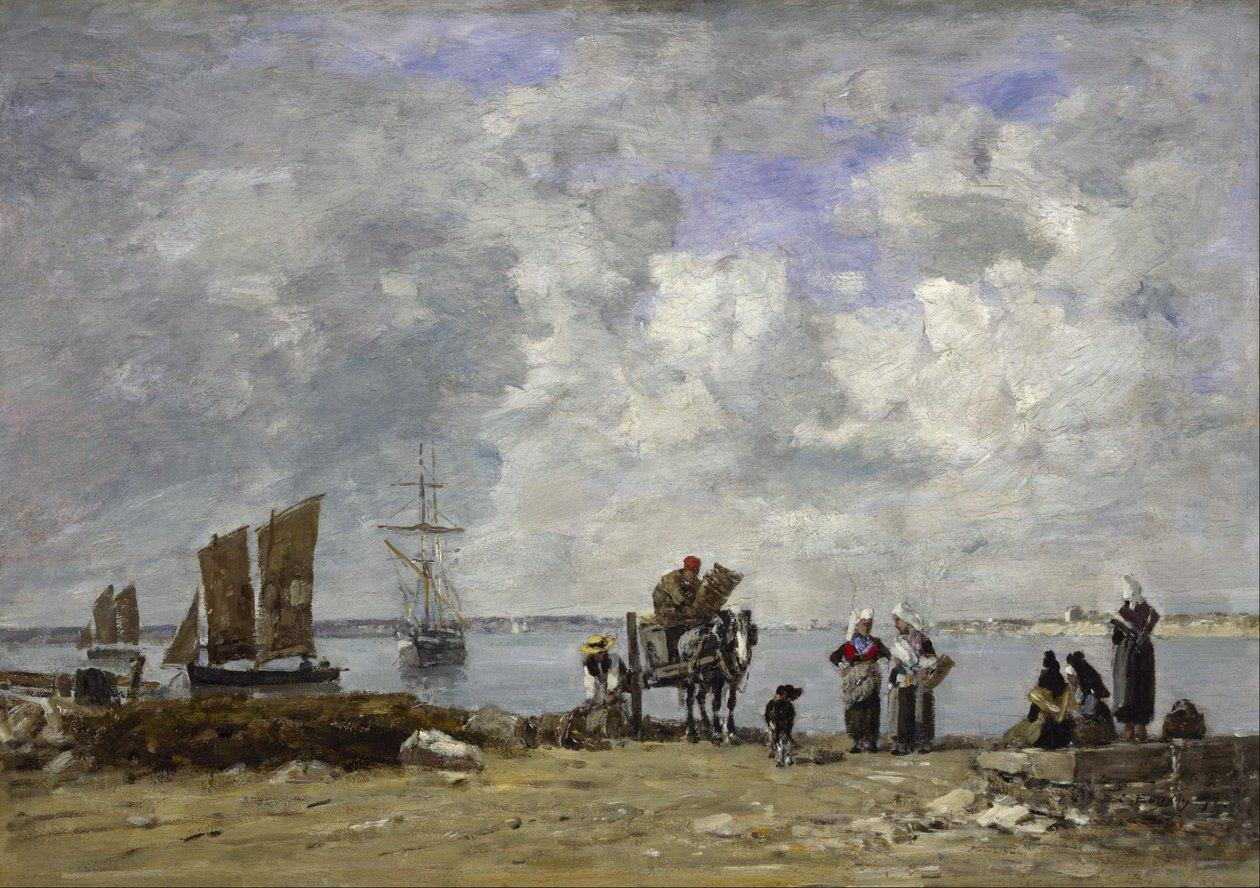 Halászfeleségek a tengerparton alkotó: Eugene Louis Boudin