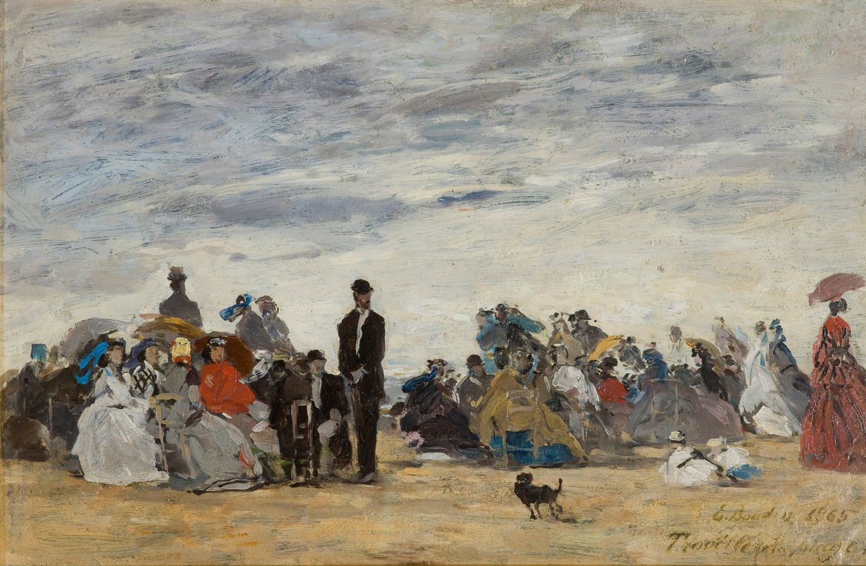 Trouville strand alkotó: Eugene Louis Boudin