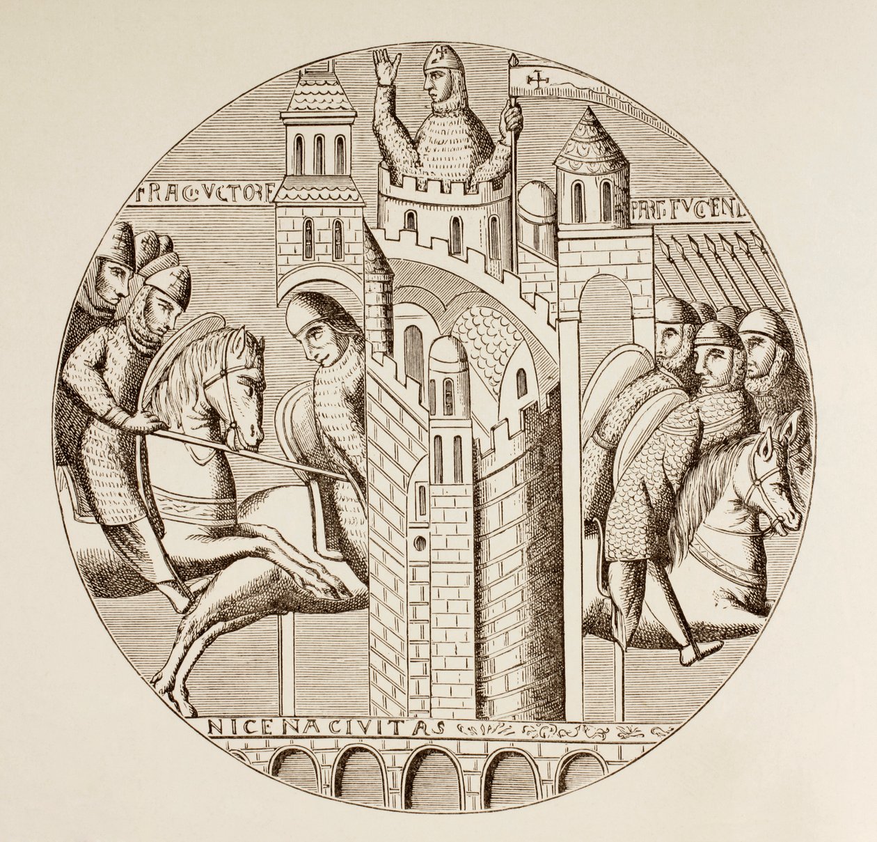 Nicaea (Törökország) elfoglalása a keresztesek által 1097-ben, 1880 körül alkotó: European School