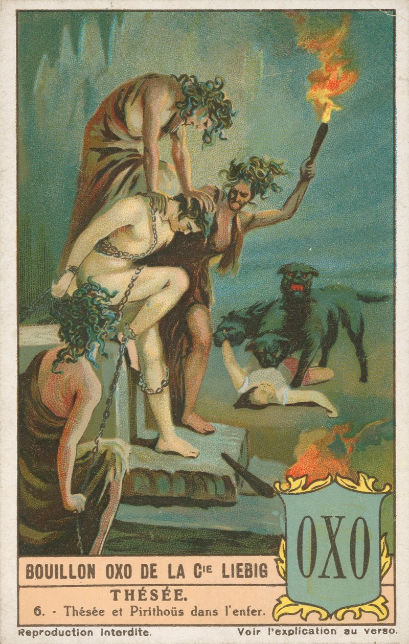 Theseus, Liebig kártya, 20. század eleje (kromo) alkotó: European School