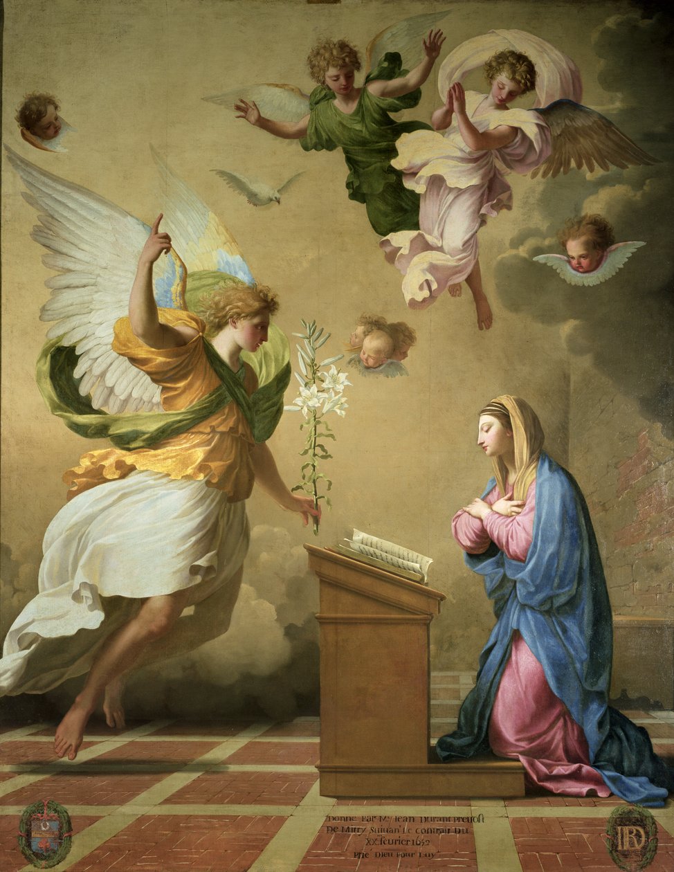 Angyali üdvözlet, 1652 előtt alkotó: Eustache Le Sueur