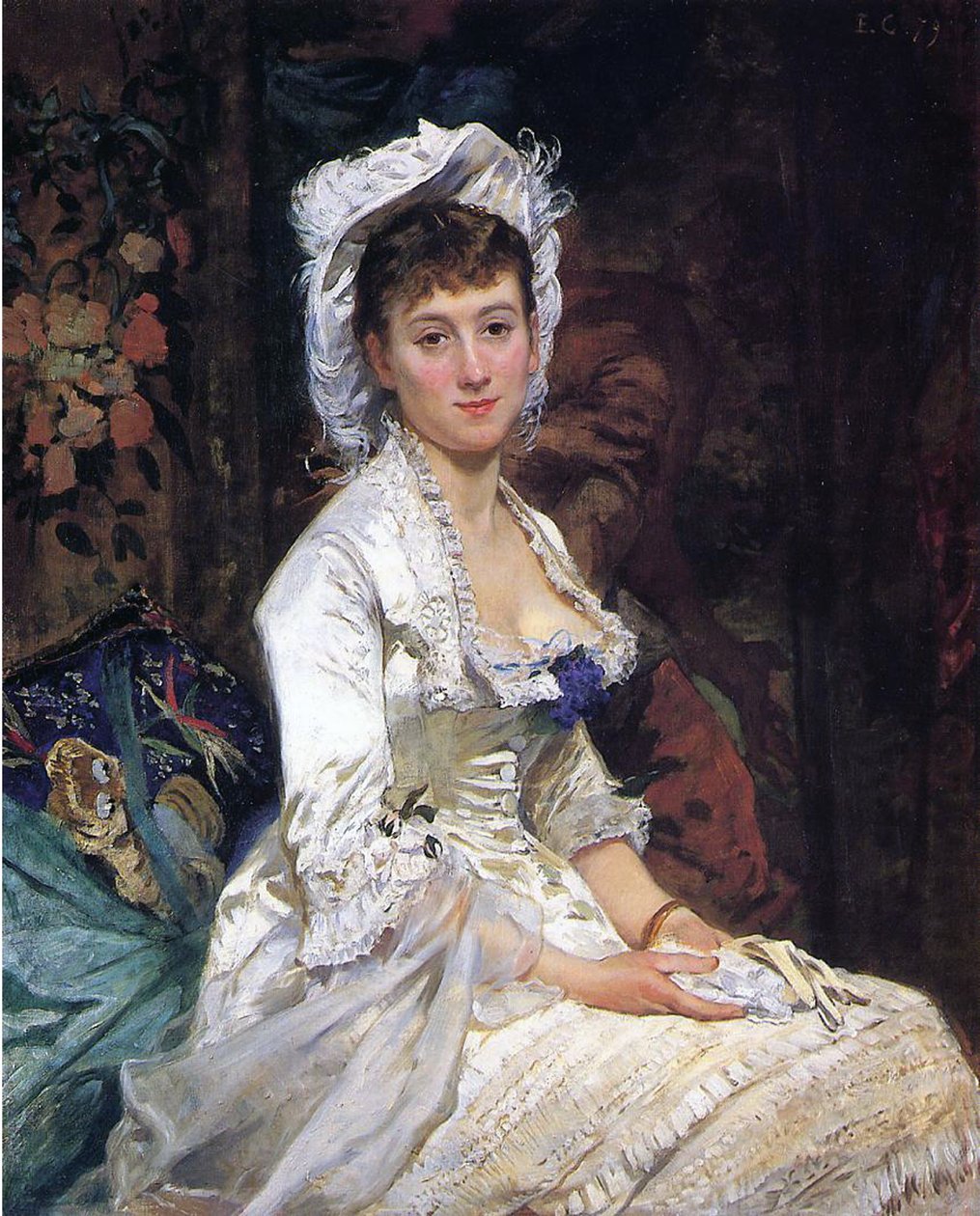 Nő fehérben, 1879 alkotó: Eva Gonzalès