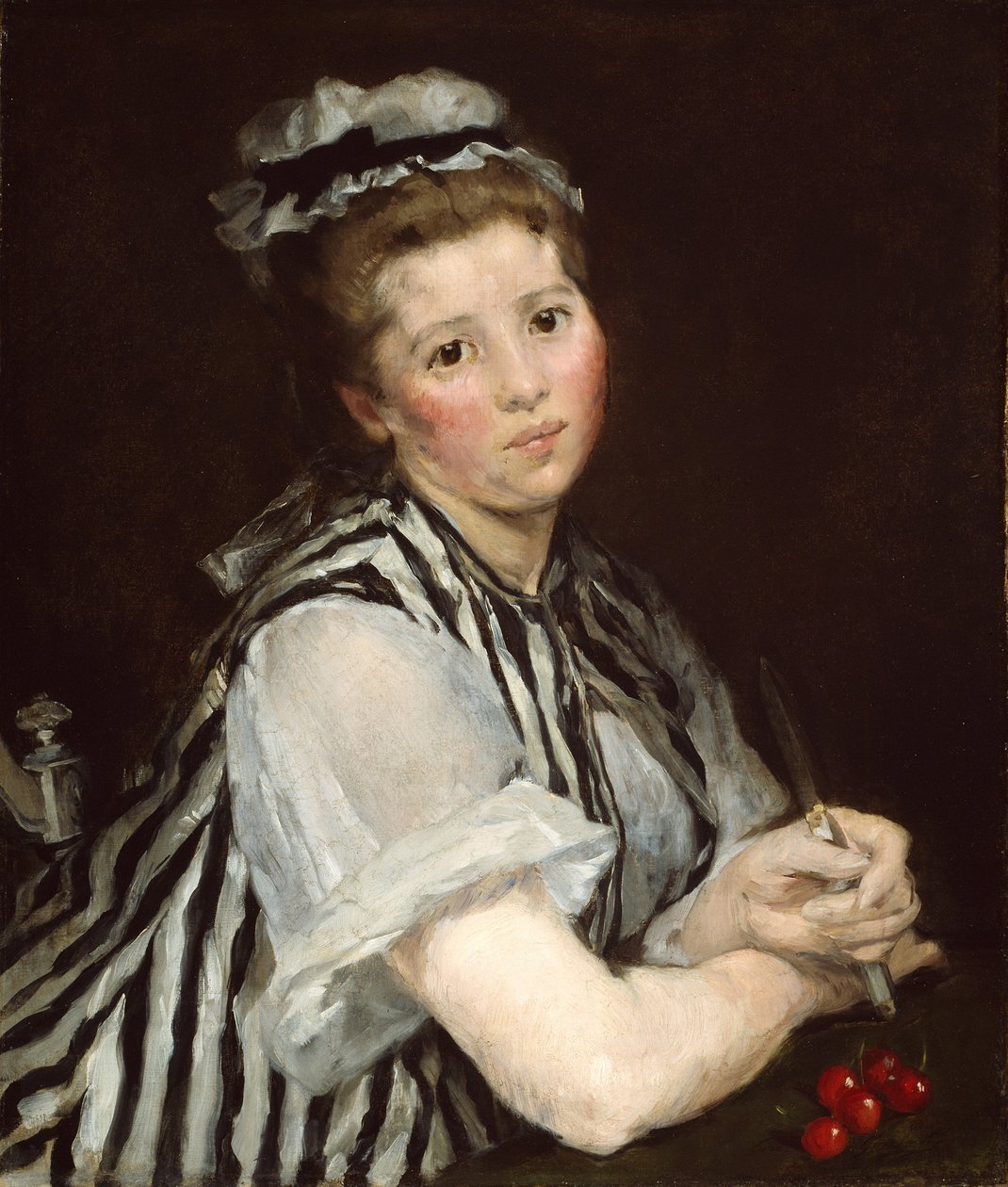 Lány cseresznyével, 1870 körül (olaj, vászon) alkotó: Eva Gonzalès