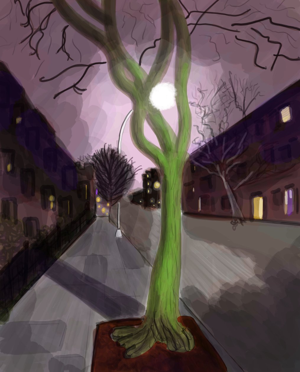 11th Street At Night, Brooklyn (digitális művészet) alkotó: Evan Sklar