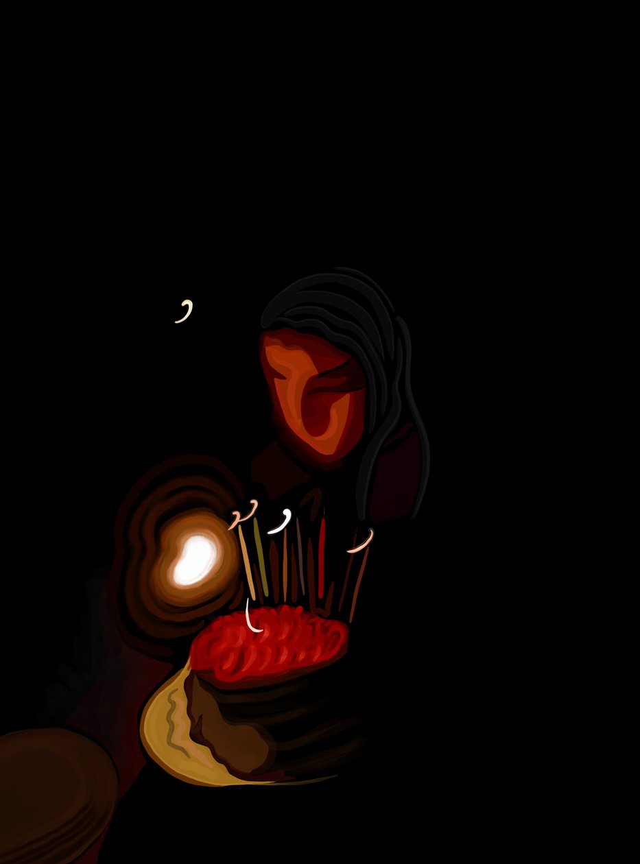 Ava Blowing Out Candles (digitális művészet) alkotó: Evan Sklar
